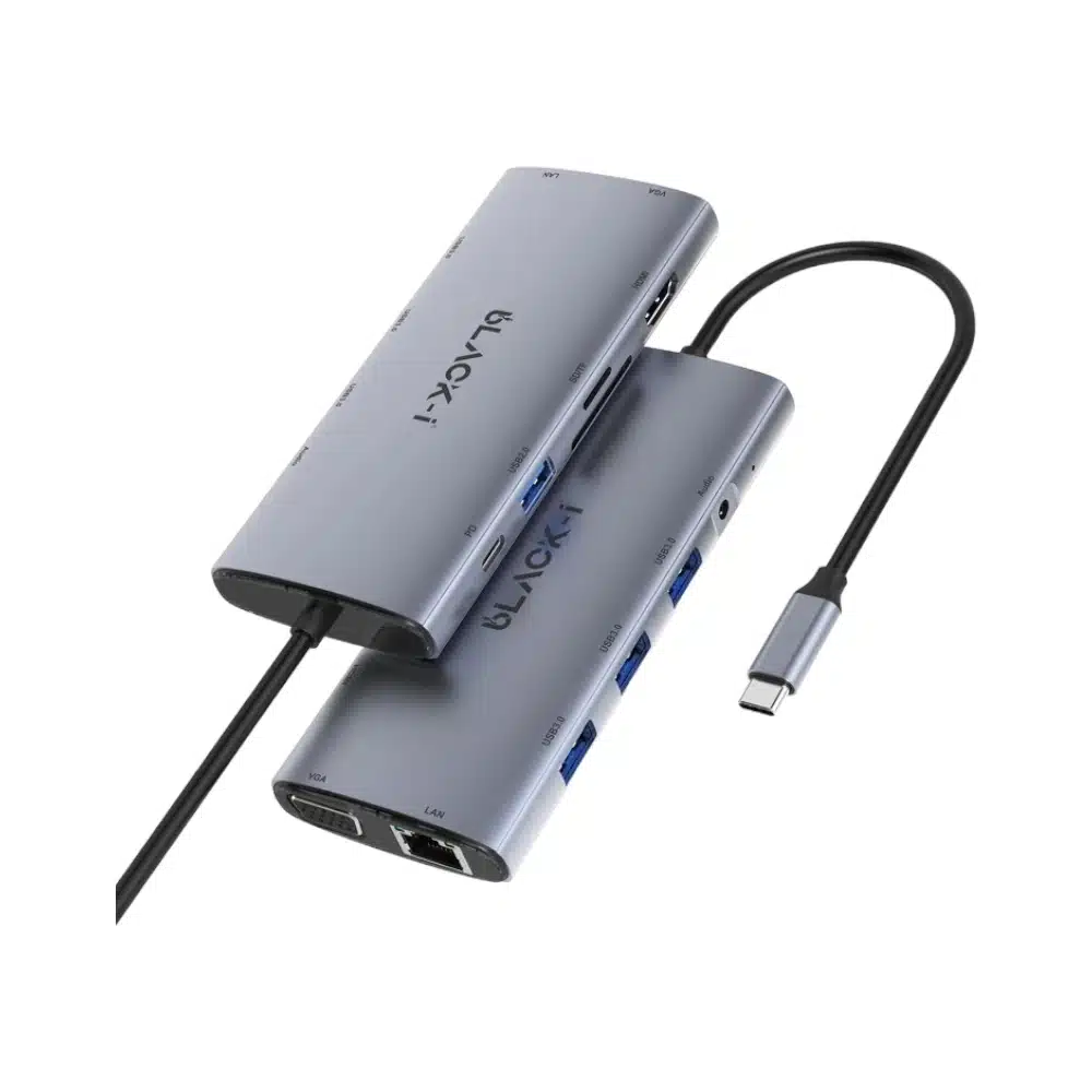 Black-i USB C 10-in-1 Dock: HDMI, VGA, Gigabit LAN, USB 3.0