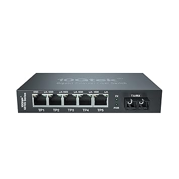6-Port Gigabit Ethernet Fiber Switch, with 1 Port Dual SC Fiber